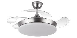 Ventilador Tridente Mini Niquel - Fabrilamp. Motor DC Ø91cm