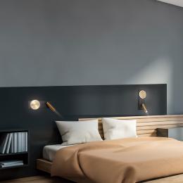 Aplique led ARBAS negro-latón led 8w 470lm 3000k - ALEMAR