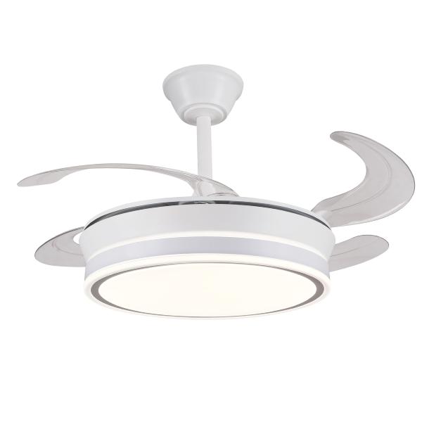 Ventilador Diana S Blanco P&B - Motor DC Ø40-92cm Luz LED
