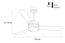 Ventilador Garbi LED Mimax - 127cm Motor DC