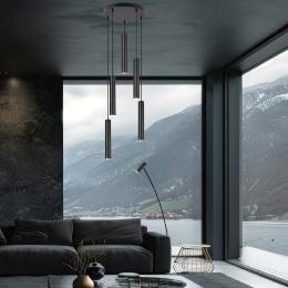 Colgante 5L ANTIA negro 5 x 40w gu-10 - ALEMAR