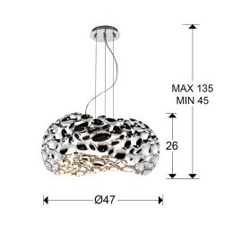 Colgante Narisa Schuller Ø46cm. Rosa/blanco/cromo