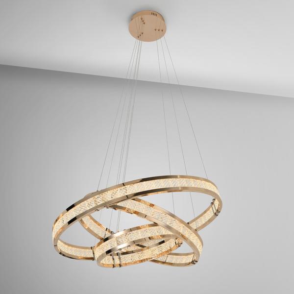 LORIAN- LAMPARA 3 AROS DORADO BRILLO - SCHULLER