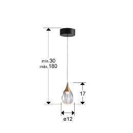 CORINA- LAMPARA 1L NEGRO-COBRE - SCHULLER