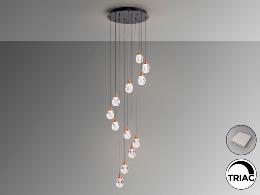 CORINA- LAMPARA 12L NEGRO-COBRE - SCHULLER