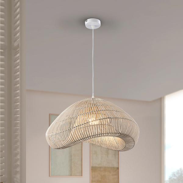 SABAH- LAMPARA RATAN BLANCO 55CM - SCHULLER