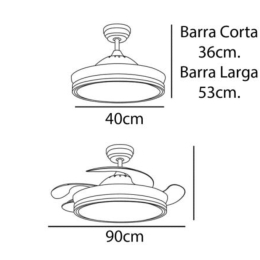 Ventilador Calima S MIMAX - Blanco - Motor DC Ø40-90cm LED