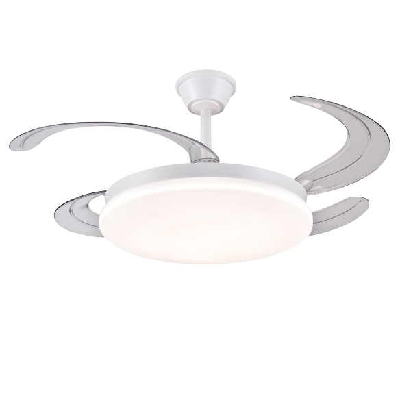 Ventilador Chloe L Blanco P&B - Motor DC Ø50-108cm Luz LED
