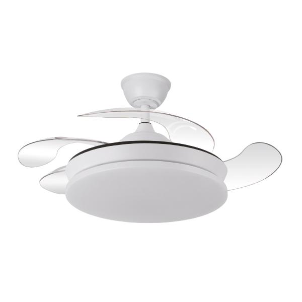 Ventilador Tridente Mini Blanco - Fabrilamp. Motor DC Ø91cm