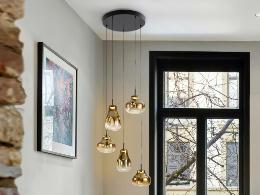 ALEDIS- LAMPARA 5L NEGRO-DORADO - SCHULLER