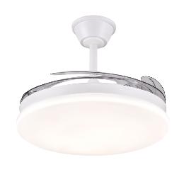 Ventilador AGATA L Blanco P&B - Motor DC Ø50-108cm Luz LED