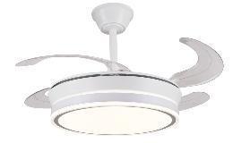 Ventilador Diana S Blanco P&B - Motor DC Ø40-92cm Luz LED