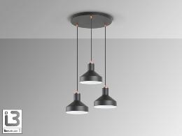 I3-IRIAS- LAMPARA 3L NEGRO-COBRE D45 - ILUMINACION i3 By SCHULLER