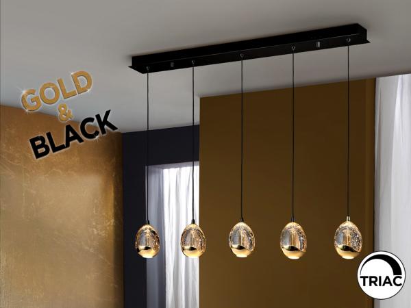 ROCIO- LAMPARA 5L NEGRO-ORO - SCHULLER