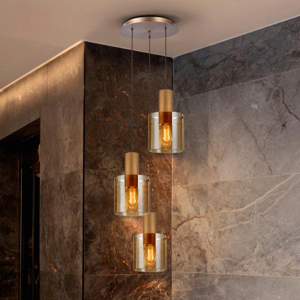 VENIZE LAMPARA 3L COBRE-AMBAR - ILUMINACION i3 By SCHULLER