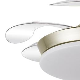 Ventilador Tridente Mini Cuero - Fabrilamp. Motor DC Ø91cm