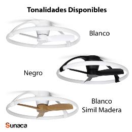 Ventilador Nepal mini Mantra - Blanco Motor DC Luz LED Ø75cm.