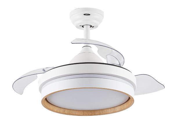 Ventilador Nalon Mini Blanco Madera Fabrilamp - Motor DC Ø91cm