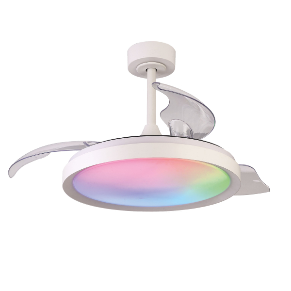 Ventilador Siberia Mantra - Blanco RGB Motor DC Luz LED Ø51-106cm.